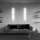 LED Wandlampe indirekt Schwarz 12 W 3000 K H:104 cm