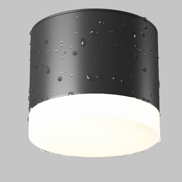Runde Deckenlampe Schwarz Ø8,2 cm GX53 Aufputz blendarm