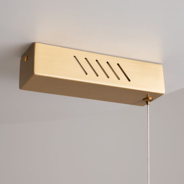 LED Pendelleuchte in Messing Stein Metall 100 cm 3000 K