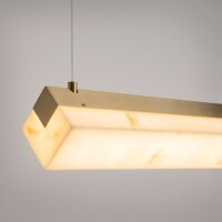 LED Pendelleuchte in Messing Stein Metall 100 cm 3000 K