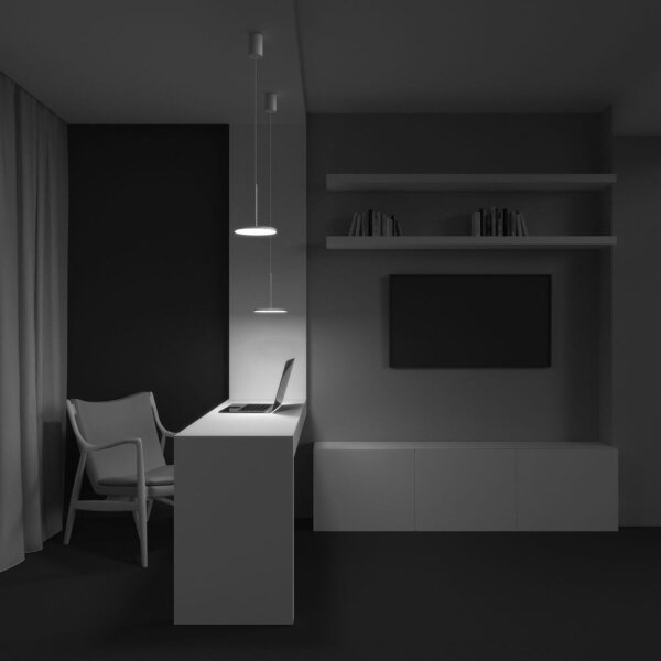 LED Hängelampe Metall Weiß Ø18,5 cm 3000 K blendarm