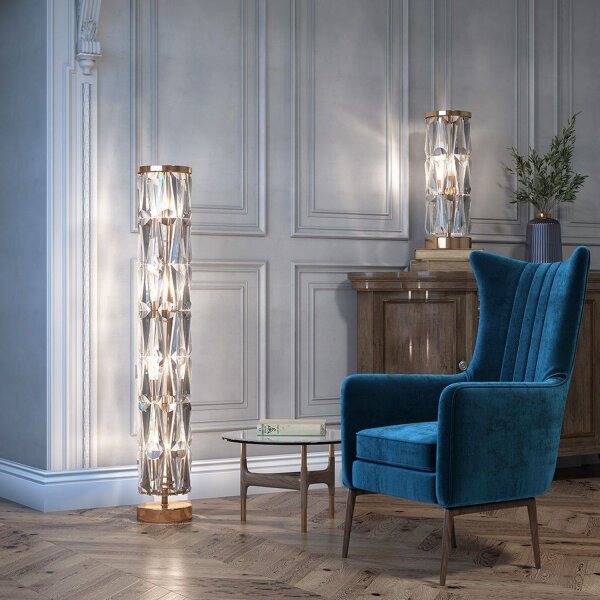 Stehleuchte Kristallglas Gold 126,5 cm E14 8-flammig