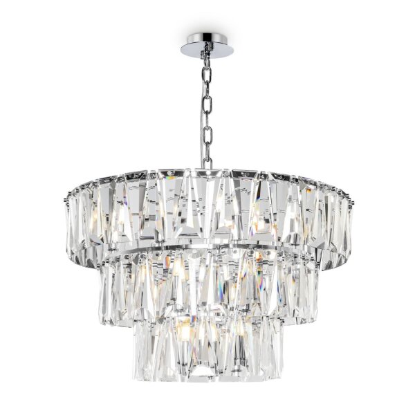 Kronleuchter Kristallglas in Chrom E14 Ø77 cm 18-flmg