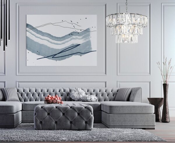 Kronleuchter Kristallglas in Chrom E14 Ø77 cm 18-flmg