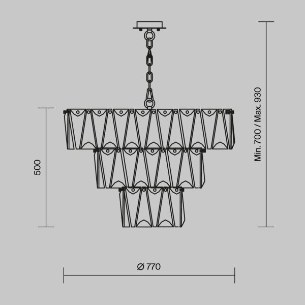 Kronleuchter Kristallglas in Chrom E14 Ø77 cm 18-flmg