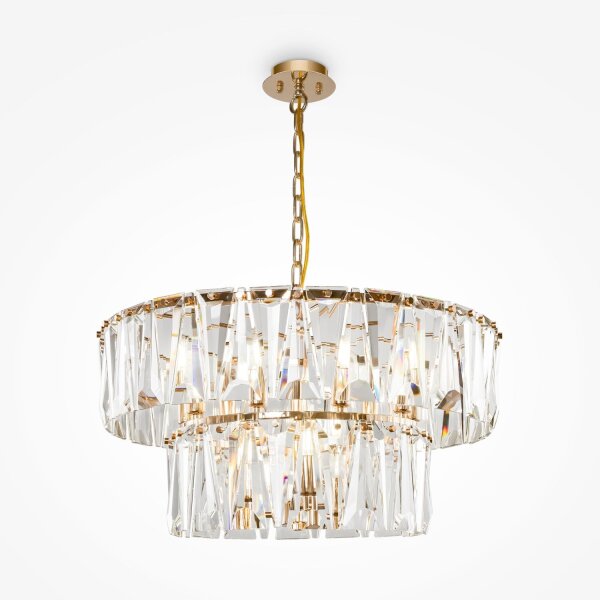 Kronleuchter Kristallglas in Gold E14 Ø68 cm 12-flmg