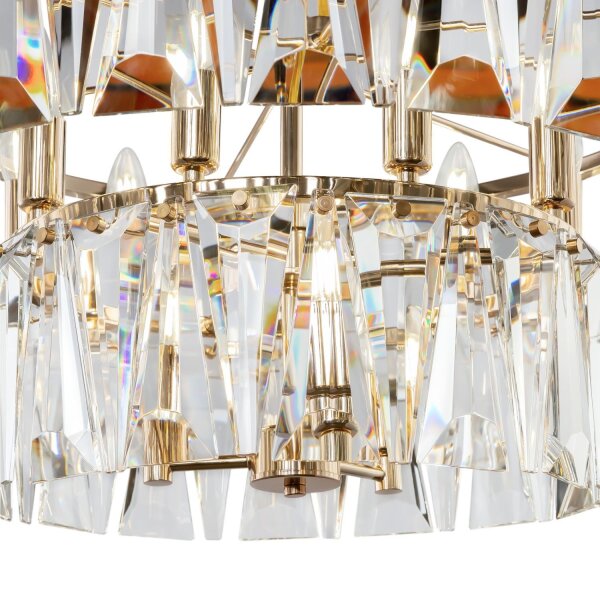 Kronleuchter Kristallglas in Gold E14 Ø68 cm 12-flmg
