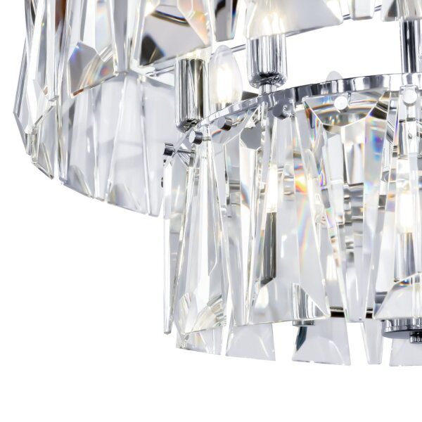 Kronleuchter Kristallglas in Chrom E14 Ø68 cm 12-flmg