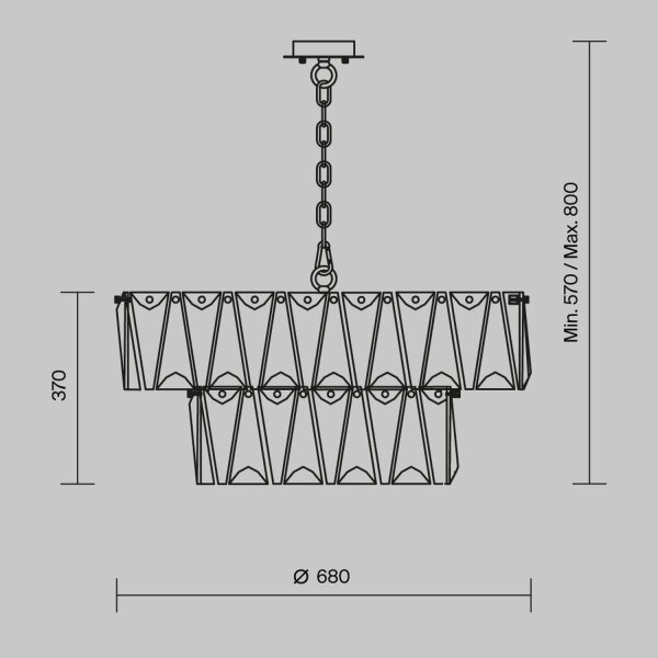 Kronleuchter Kristallglas in Chrom E14 Ø68 cm 12-flmg