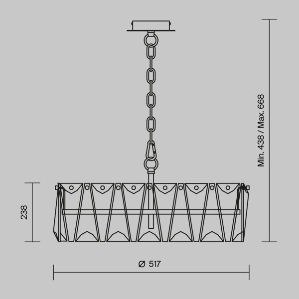 Runder Kronleuchter Kristallglas Ø51,7 cm E14 in Chrom