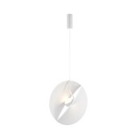 LED Pendelleuchte Stoff Metall Weiß L:45 cm 3000 K...