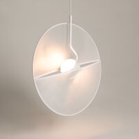 LED Pendelleuchte Stoff Metall Weiß L:45 cm 3000 K...