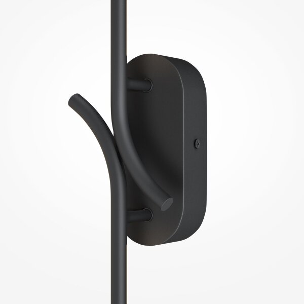 LED Wandleuchte indirekt Metall Schwarz H:63 cm 3000 K