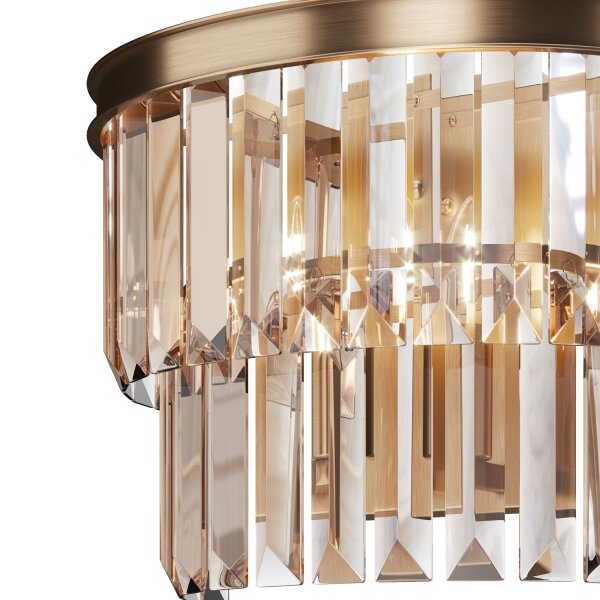 Wandlampe Kristallglas in Gold Bernstein E14 H:24,5 cm