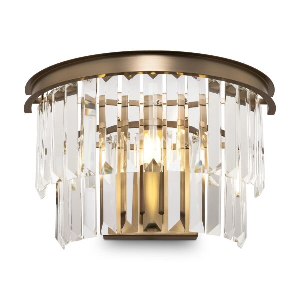 Wandlampe Kristallglas in Messing T:33 cm E14 Modern