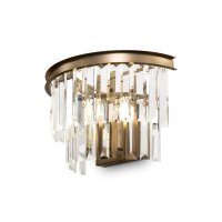 Wandlampe Kristallglas in Messing T:33 cm E14 Modern