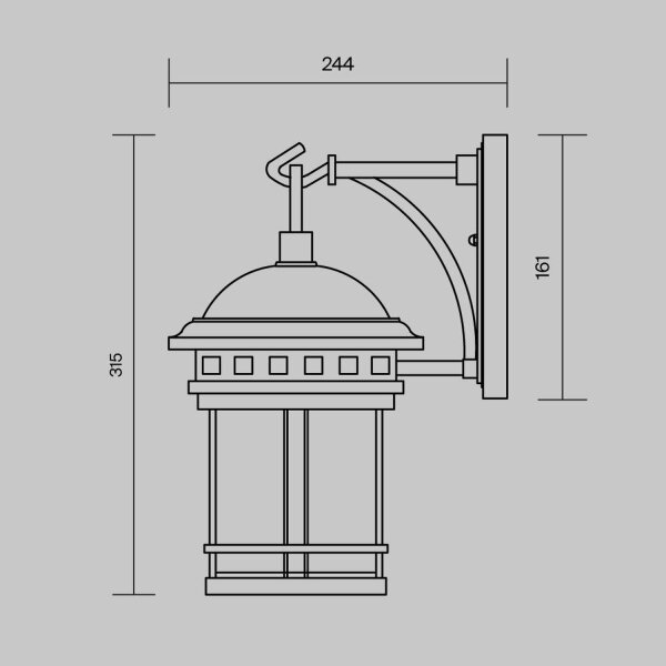 Wandlampe Aluminium Braun IP44 B:17,7 cm E27 Laterne