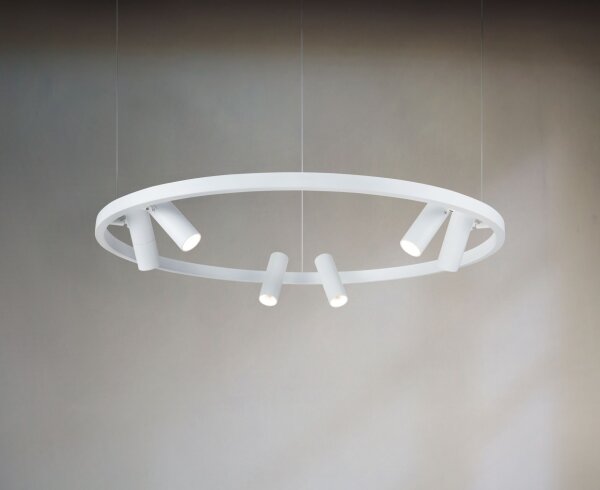 LED Pendelleuchte Metall Weiß Ø120 cm 3000 K flexibel