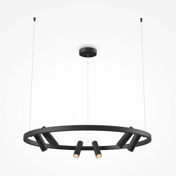 LED Hängelampe Metall Schwarz Ø120 cm 3000 K flexibel