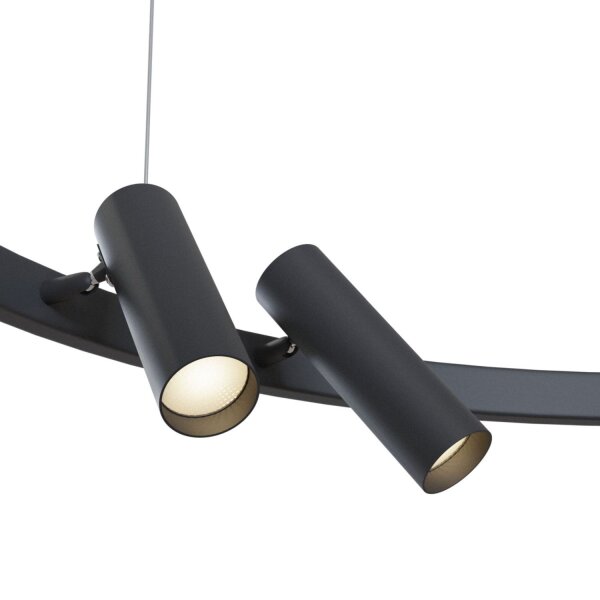 LED Hängelampe Metall Schwarz Ø120 cm 3000 K flexibel