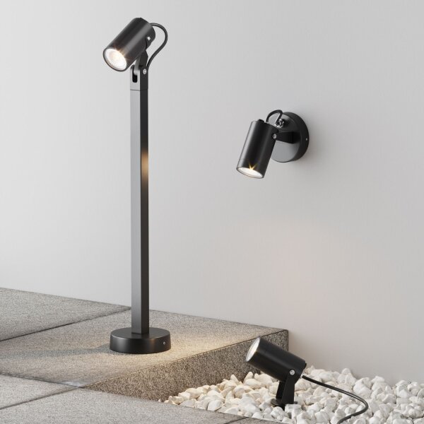 Wandstrahler Aluminium IP65 T:9,5 cm GU10 verstellbar