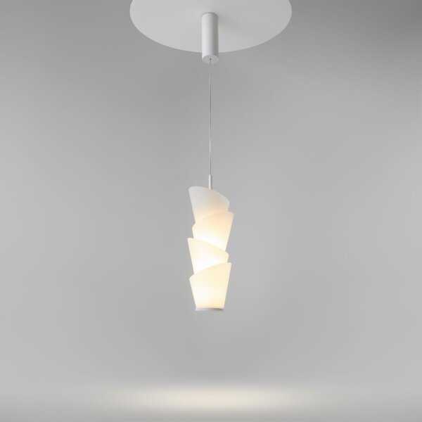 LED Pendelleuchte Glas Metall Weiß L:15 cm 3000 K 14 W