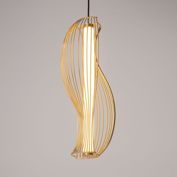 LED Hängelampe in Messing L:21 cm 20 W 3000 K blendarm