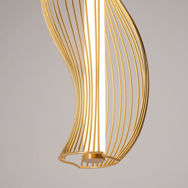 LED Hängelampe in Messing L:21 cm 20 W 3000 K blendarm