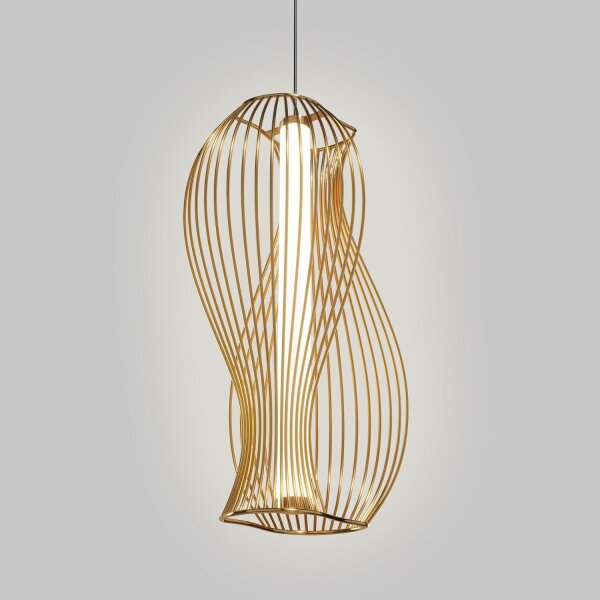 LED Hängelampe in Messing L:21 cm 20 W 3000 K blendarm