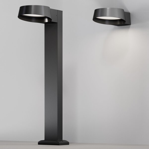 LED Wandlampe außen Aluminium Glas Graphit IP54 3000 K