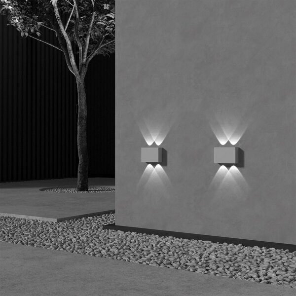 LED Wandleuchte Weiß Aluminium IP54 4 W 3000 K Up Down
