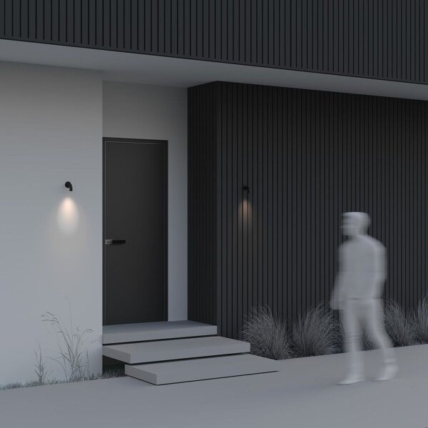 LED Wandlampe Edelstahl Graphit IP65 T:7 cm 3000 K 2 W