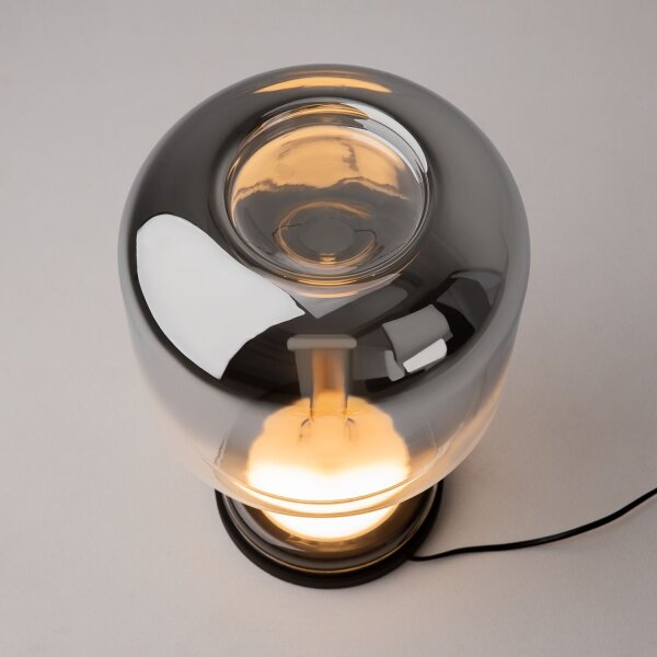 LED Tischlampe dimmbar Glas Rauchgrau 42 cm 3000 K