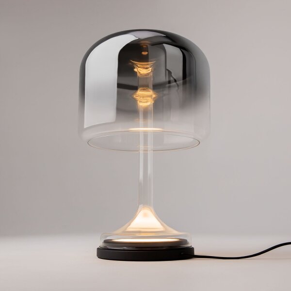 LED Tischlampe dimmbar Glas Rauchgrau 42 cm 3000 K