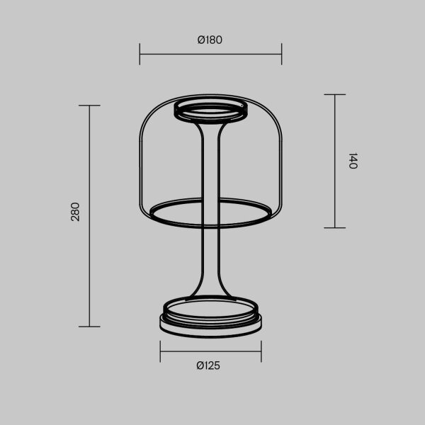 LED Tischlampe dimmbar Glas Rauchgrau 28 cm 3000 K 13 W