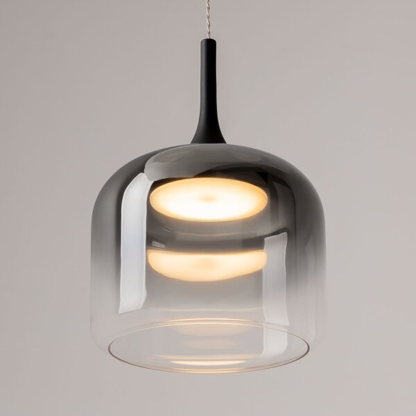 LED Hängelampe dimmbar Rauchglas Ø26 cm 3000 K 1600 lm