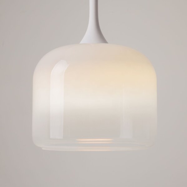 LED Hängelampe dimmbar Glas Weiß Ø26 cm 3000 K 12 W