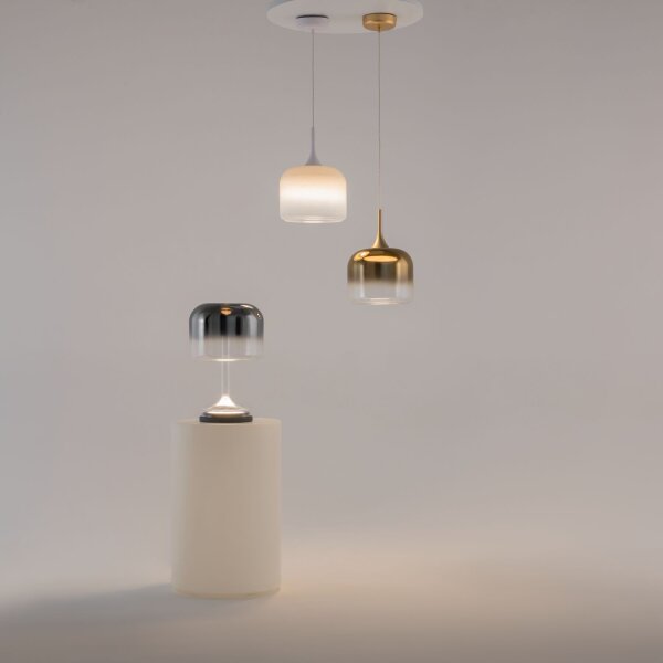 LED Hängelampe dimmbar Glas Weiß Ø26 cm 3000 K 12 W