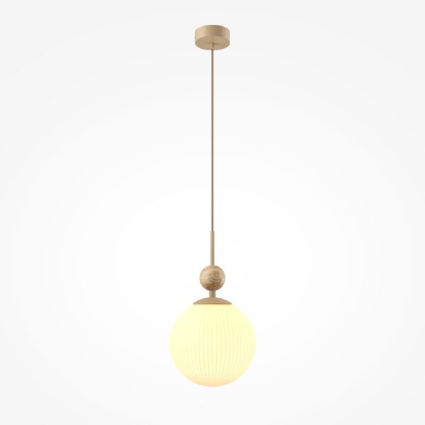 Runde Hängelampe Modern Stein Beige Ø20 cm E27 blendarm