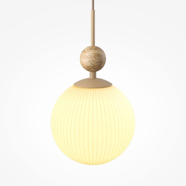 Runde Hängelampe Modern Stein Beige Ø20 cm E27 blendarm