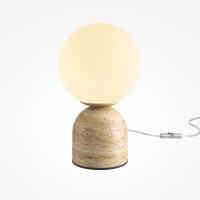 Gemütliche Tischleuchte Stein Beige Glas G9 25 cm klein
