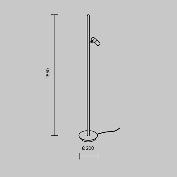 LED Stehlampe dimmbar Schwarz 155 cm 3000 K flexibel