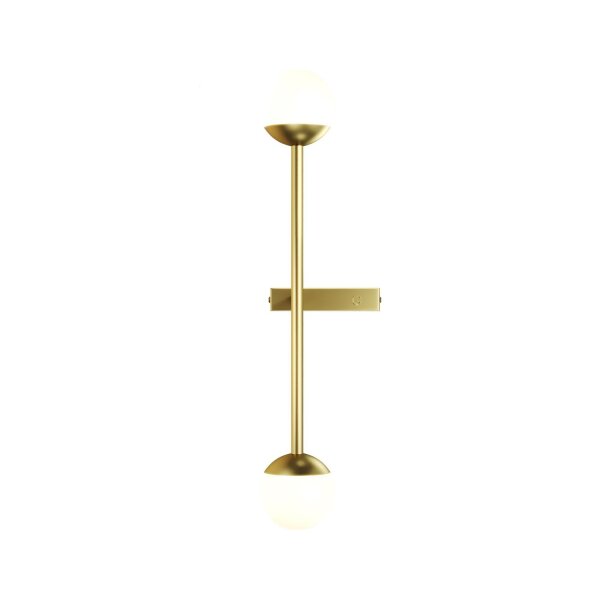 LED Wandlampe dimmbar Glas H:48 cm in Messing 3000 K