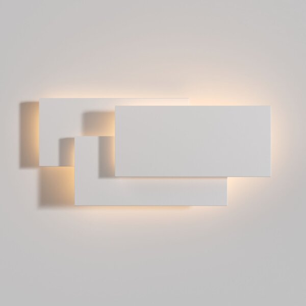 LED Wandleuchte Metall Weiß B:26 cm 3000 K indirekt