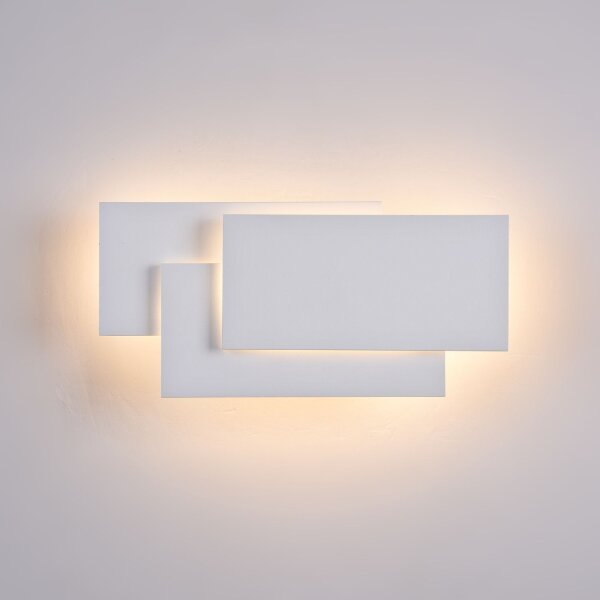 LED Wandleuchte Metall Weiß B:26 cm 3000 K indirekt
