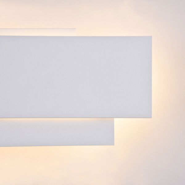 LED Wandleuchte Metall Weiß B:26 cm 3000 K indirekt