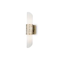 Wandleuchte Up Down Stoff Metall in Messing E14 B:12 cm