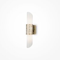 Wandleuchte Up Down Stoff Metall in Messing E14 B:12 cm