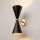 Up Down Wandleuchte flexibel Gold Schwarz E14 H:32 cm