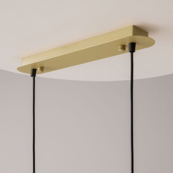 Pendelleuchte Glas Aluminium in Gold 104 cm E14 3-flmg
